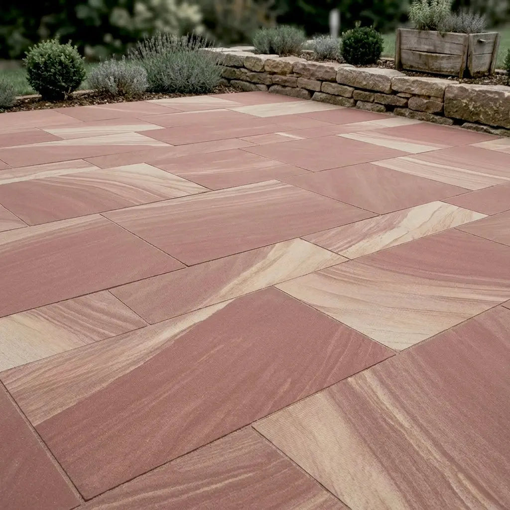 Dallage en GRÈS DES VOSGES Rouge Bigarré Minéral pierre naturelle