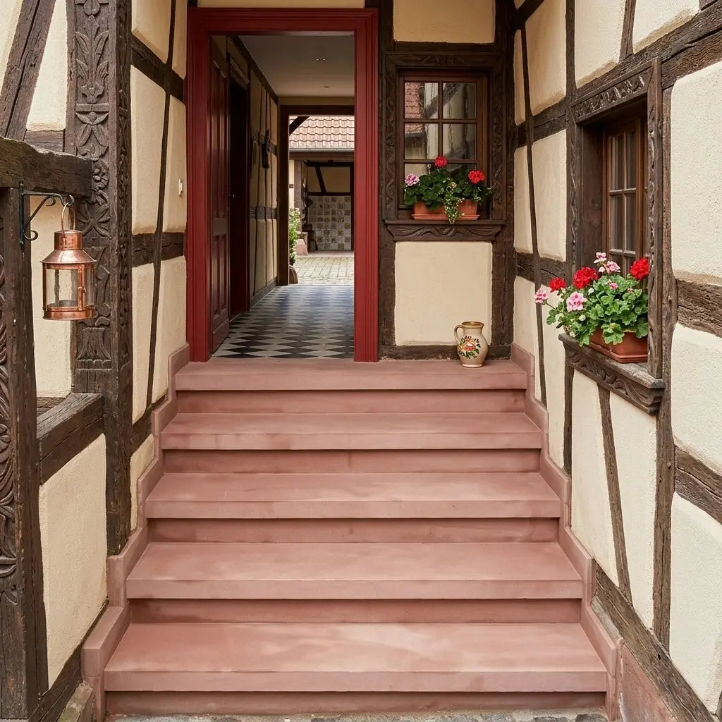 Marche d'escalier en GRÈS DES VOSGES Minéral pierre naturelle