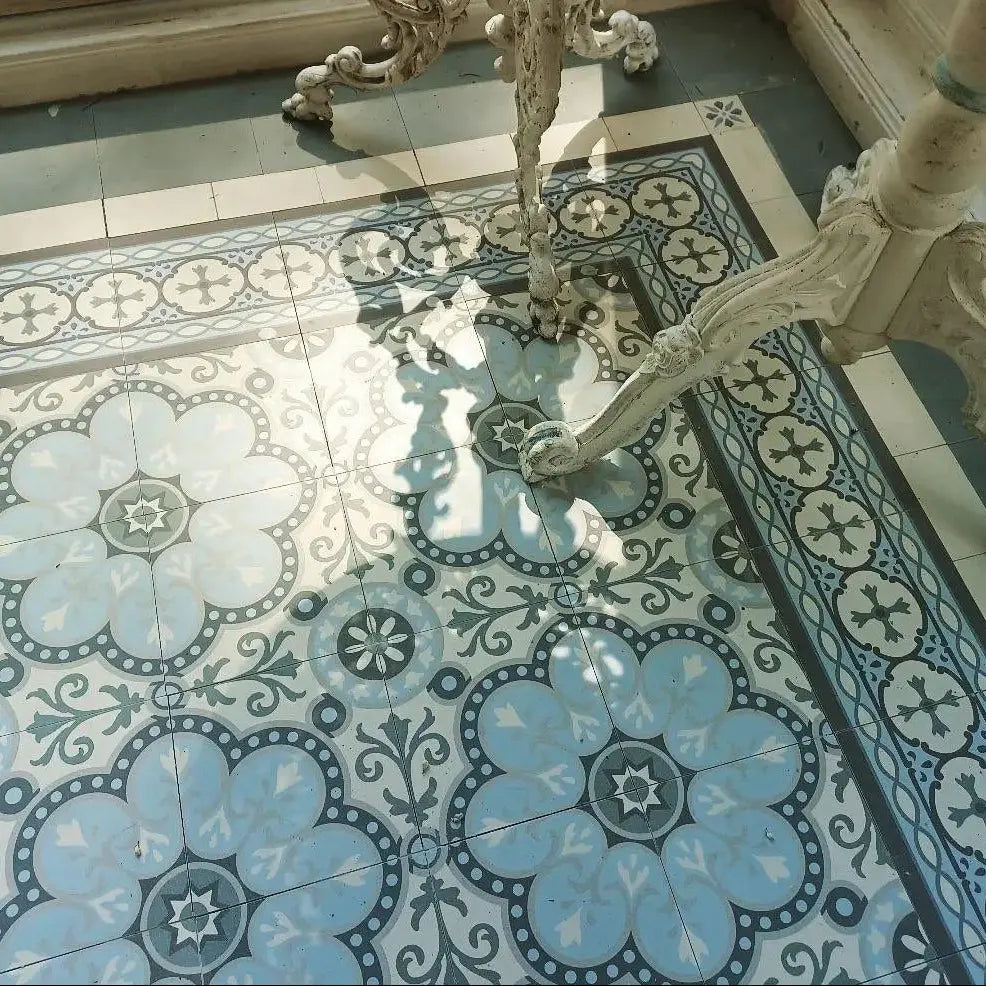 Carrelage effet carreau de ciment ancien LISETTE Minéral pierre naturelle