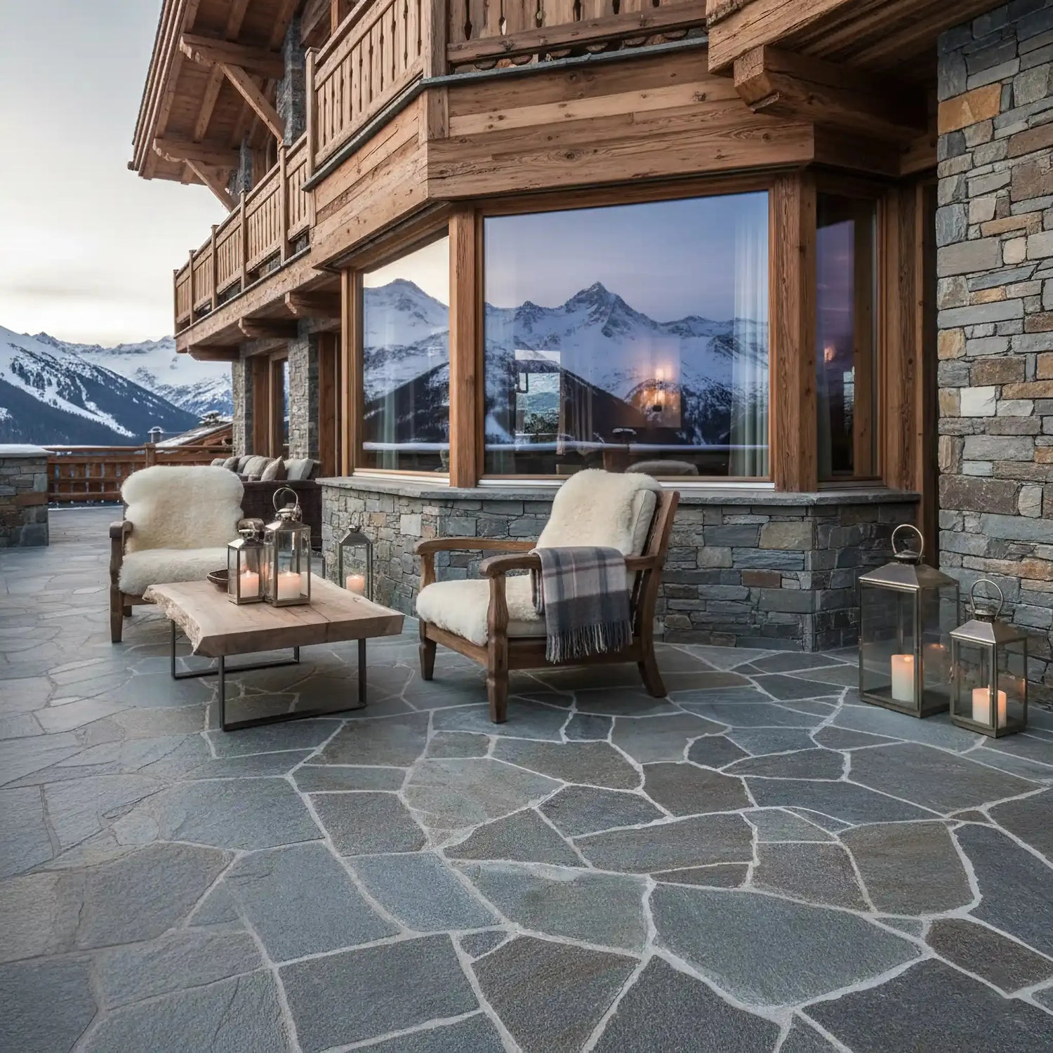 Opus Incertum en QUARTZITE LUZERNE Minéral pierre naturelle