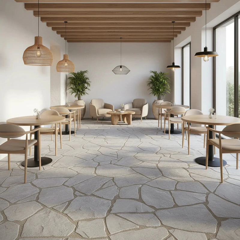 Opus incertum intérieur en KANDLA GREY Minéral pierre naturelle