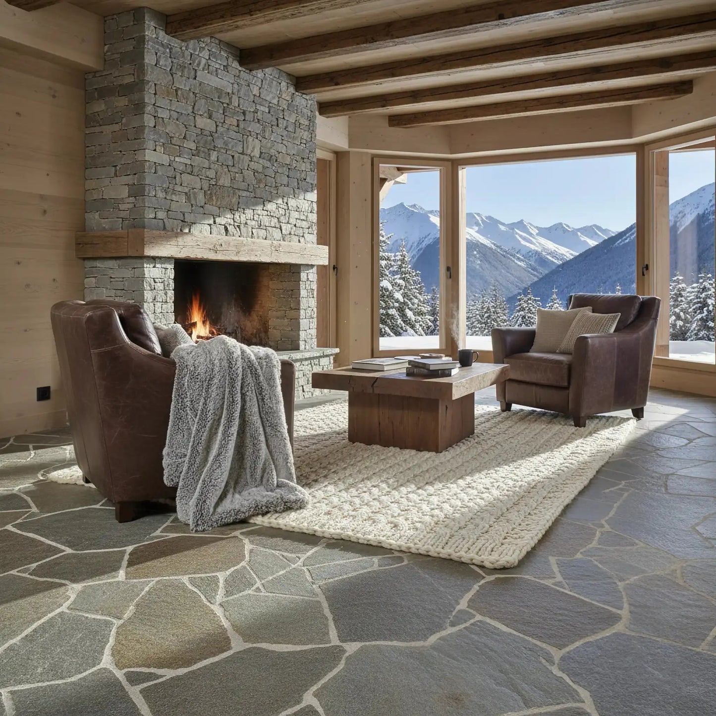 Opus incertum intérieur en QUARTZITE LUZERNE