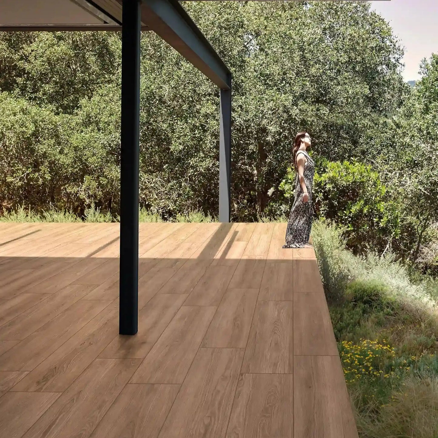 Grès cérame effet bois LAOS Minéral pierre naturelle