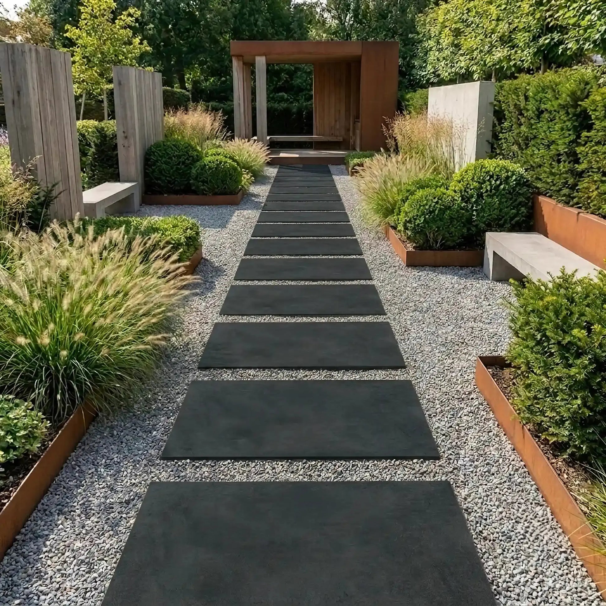 Pas japonais effet béton ABSOLUTE Minéral pierre naturelle