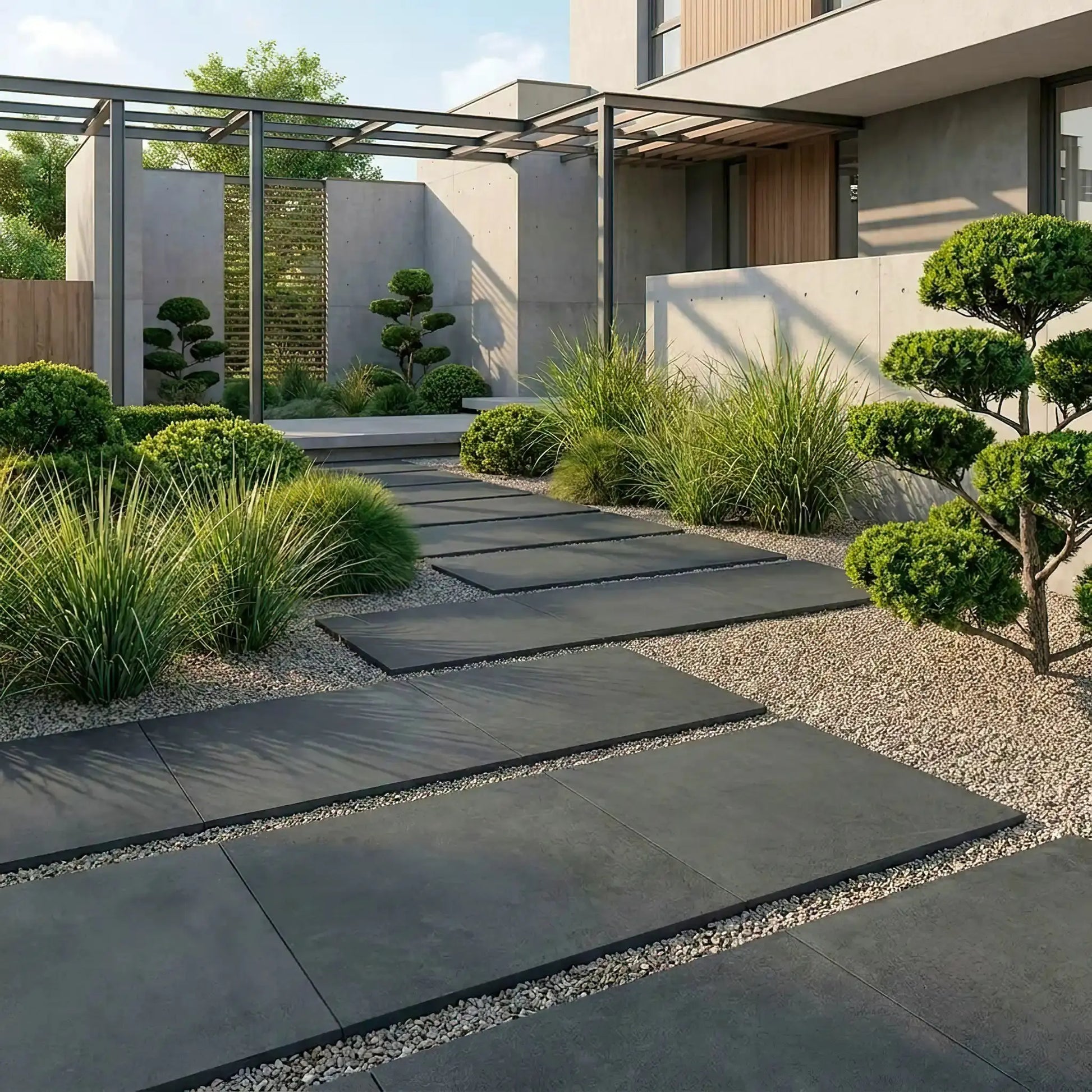 Pas japonais effet béton ABSOLUTE Minéral pierre naturelle