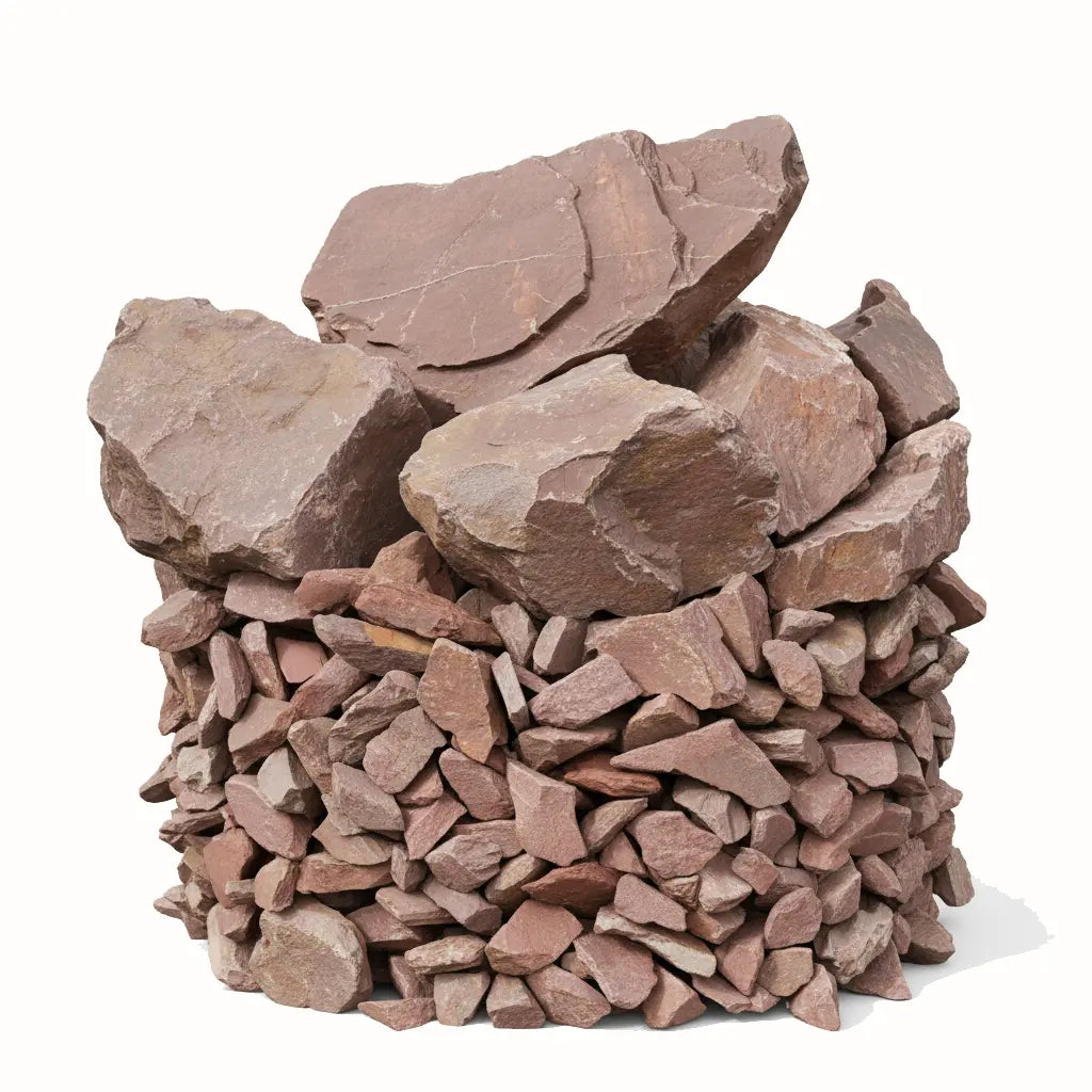 GRÈS QUARTZITIQUE ROUGE - Tailles mélangées Minéral pierre naturelle