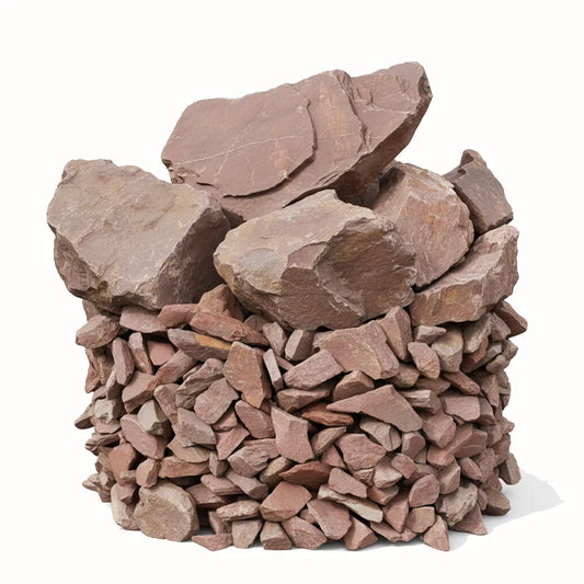 GRÈS QUARTZITIQUE ROUGE - Tailles mélangées Minéral pierre naturelle