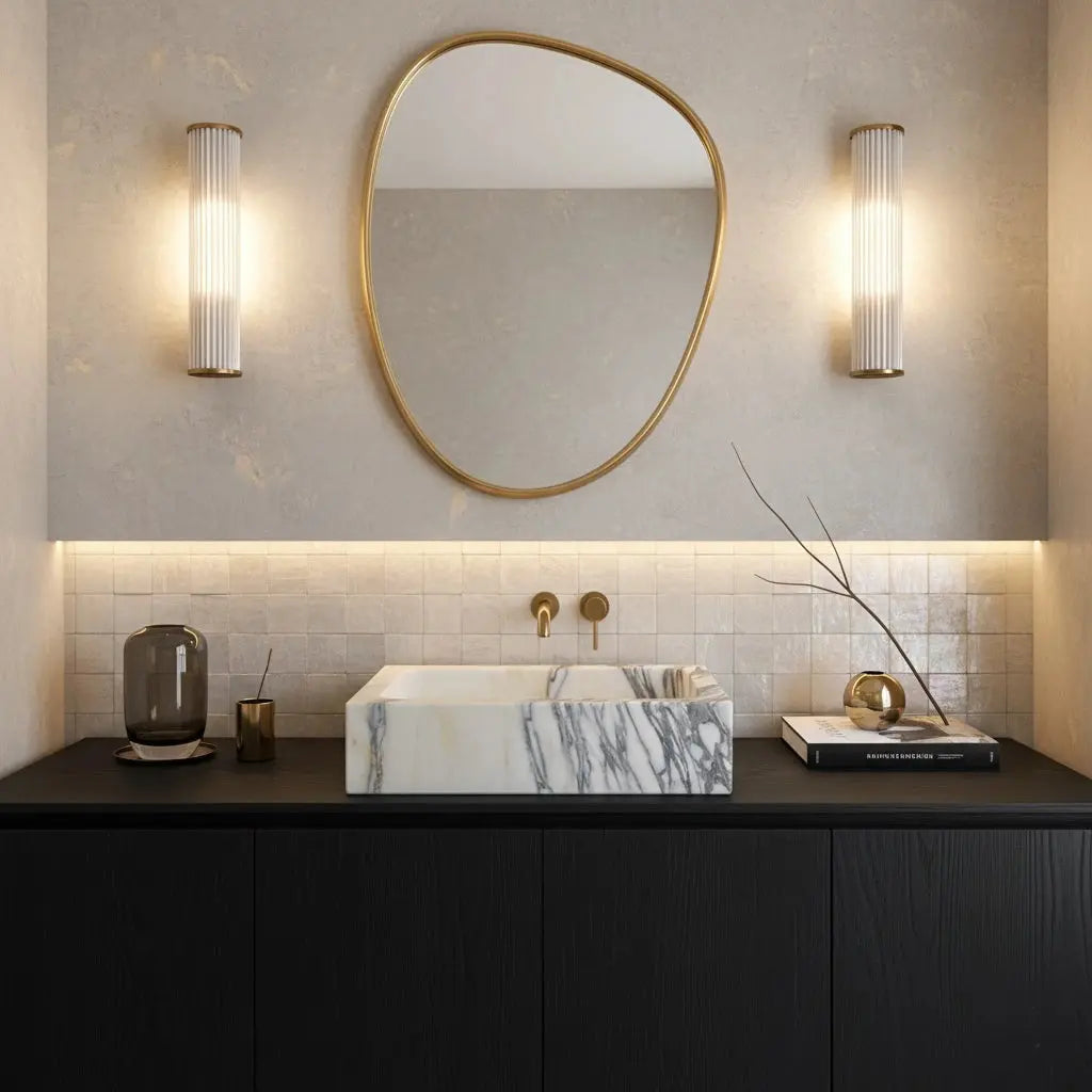 Vasque rectangulaire en marbre ARABESCATTO