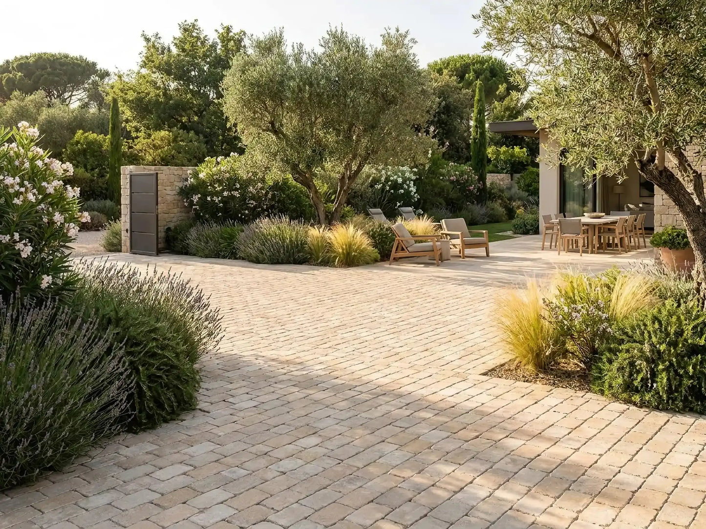 Pavé en pierre calcaire ALMENDRA BEIGE Minéral pierre naturelle
