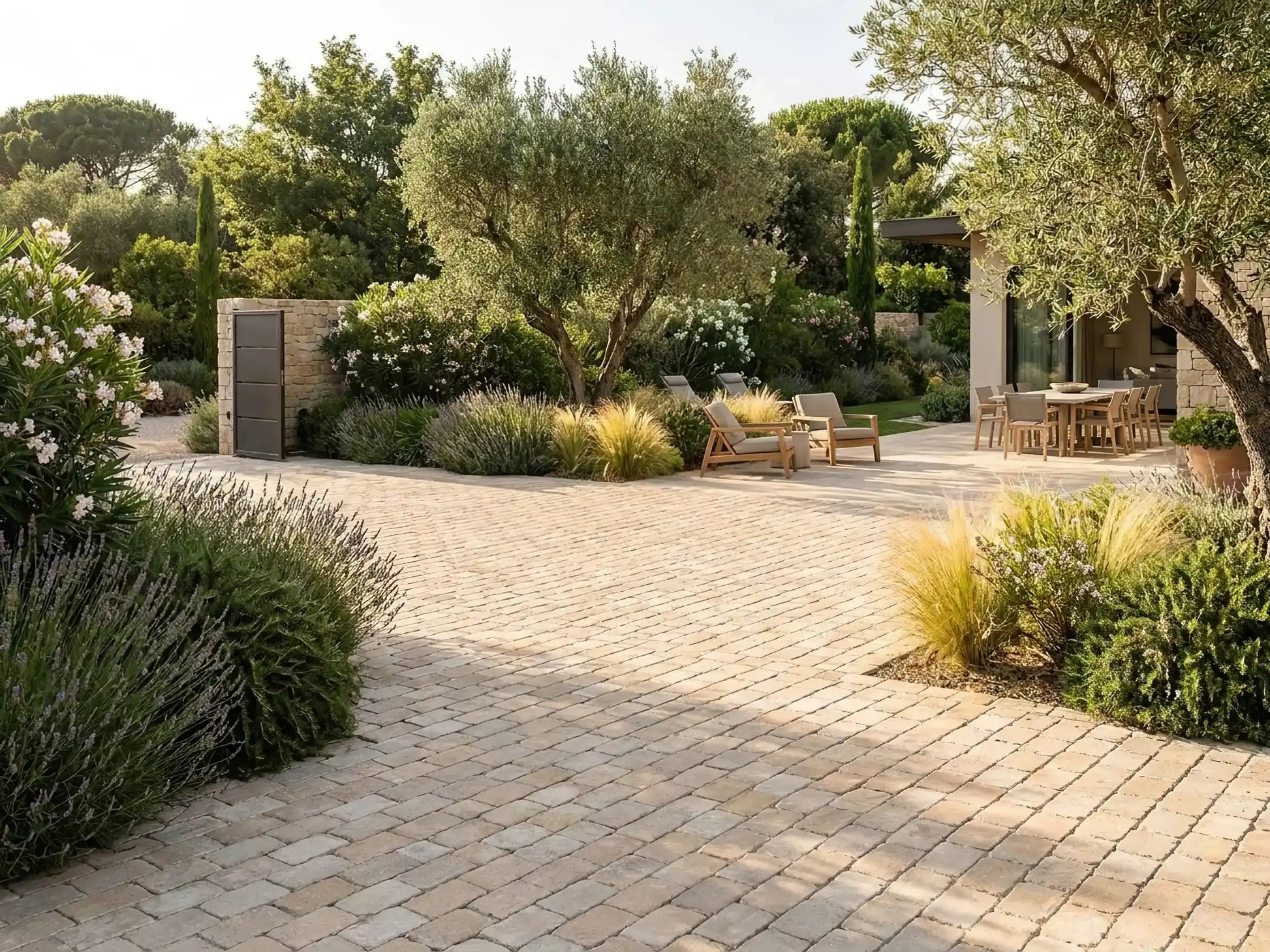 Pavé en pierre calcaire ALMENDRA BEIGE Minéral pierre naturelle