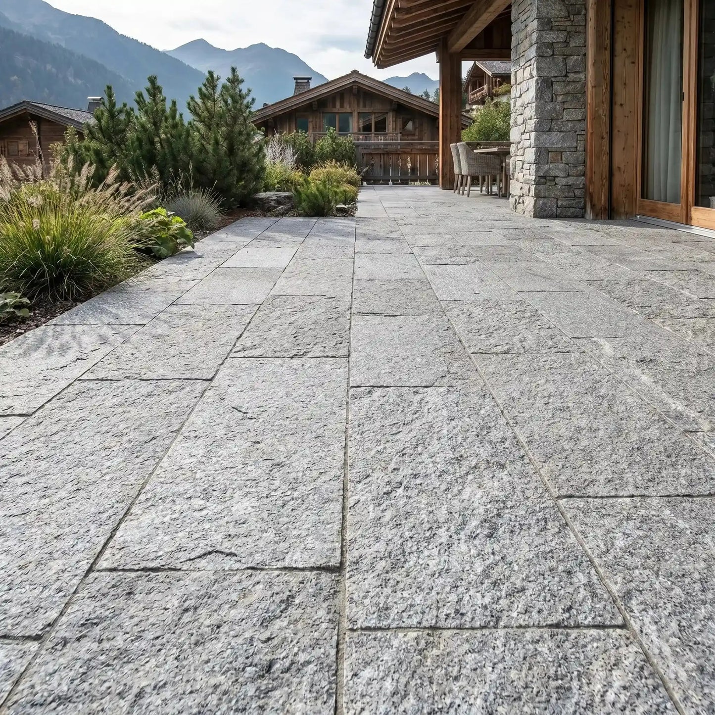 Dallage en Gneiss ALPINA WHITE Clivé Minéral pierre naturelle