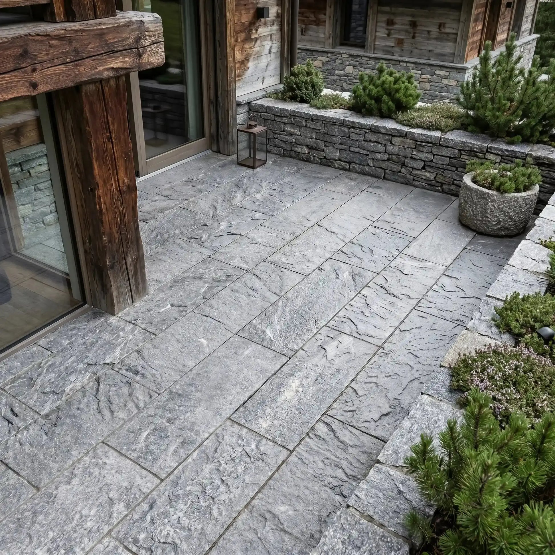 Dallage en Gneiss ALPINA WHITE Clivé Minéral pierre naturelle
