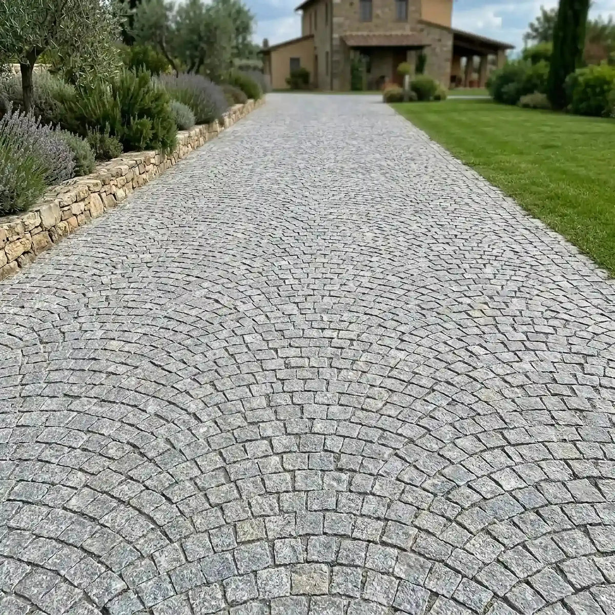 Pavé en granit SILVERSAND naturel Minéral pierre naturelle