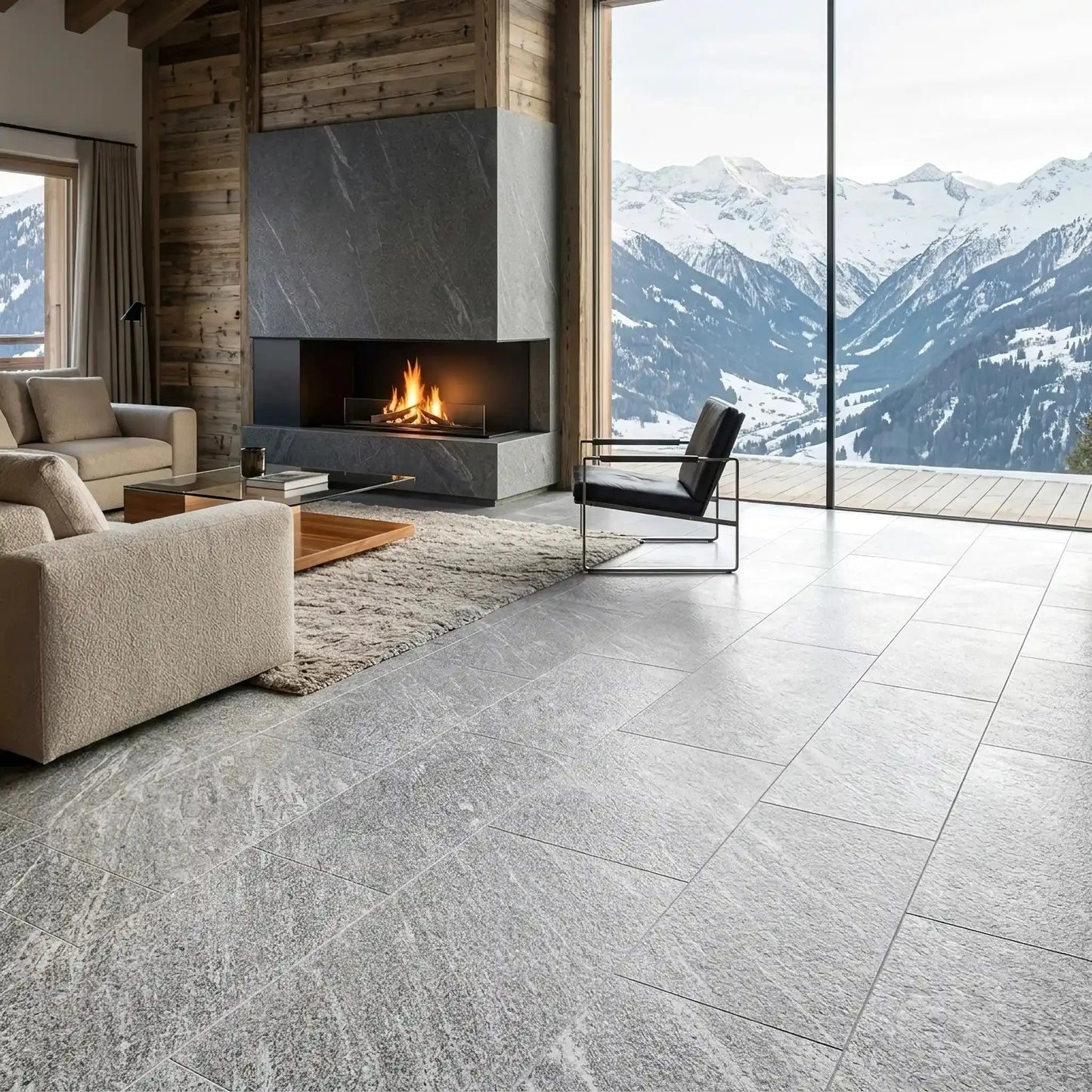 Dallage en Gneiss ALPINA WHITE Adouci Minéral pierre naturelle