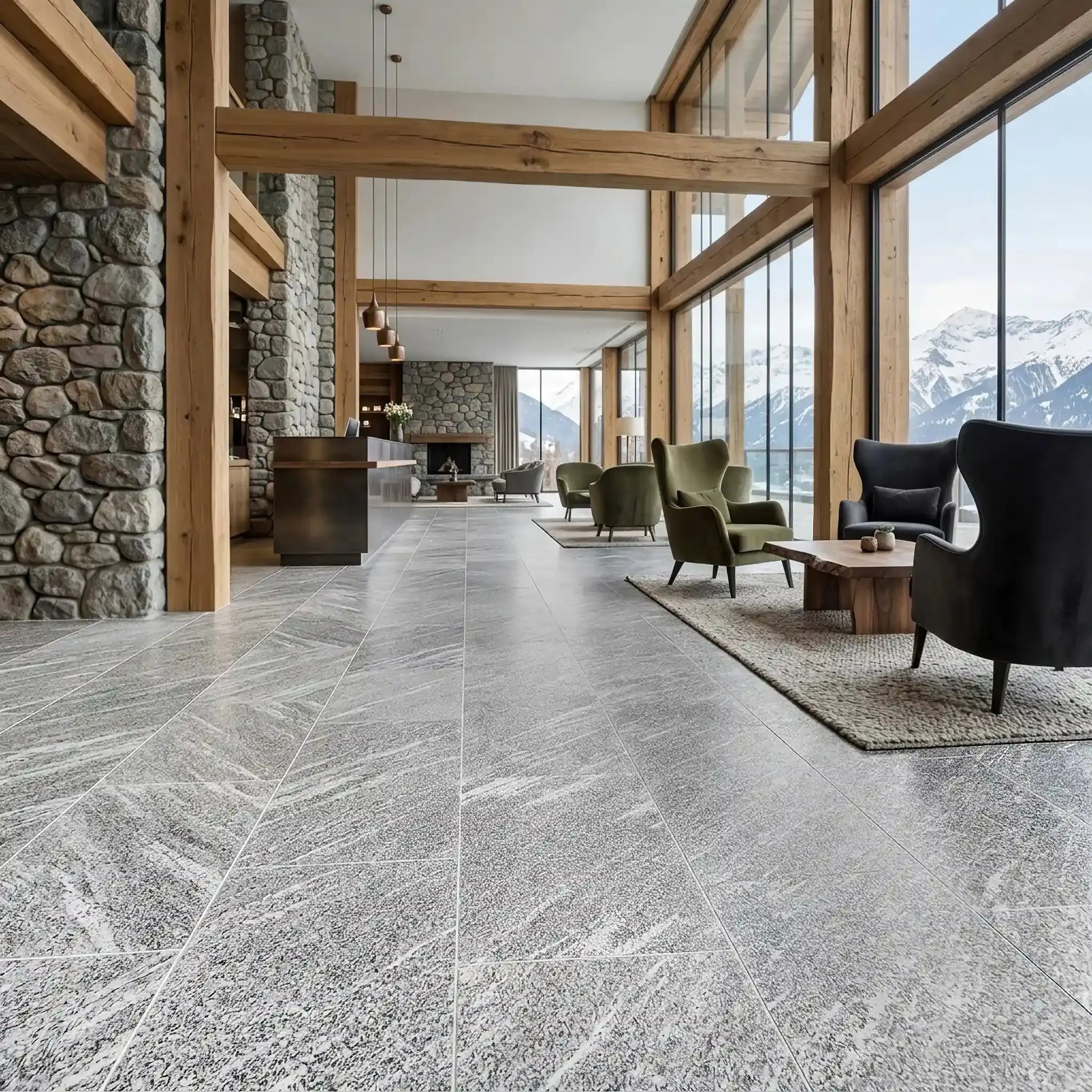 Dallage en Gneiss ALPINA WHITE Adouci Minéral pierre naturelle