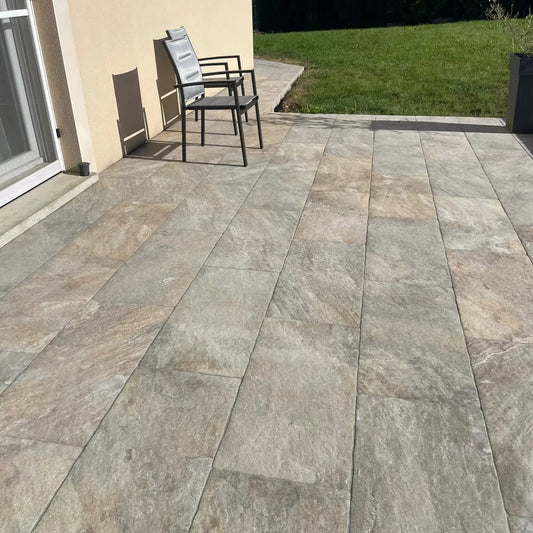 Carrelage extérieur effet pierre ARDESIA - 80 x 40 x 2 cm - Minéral Pierre Naturelle