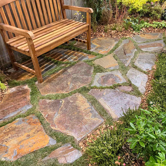 Pas japonais en ARDOISE MULTICOLORE Minéral pierre naturelle