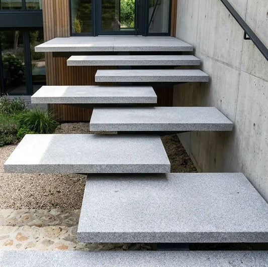 Marche suspendue en granit SILVERSAND Minéral pierre naturelle