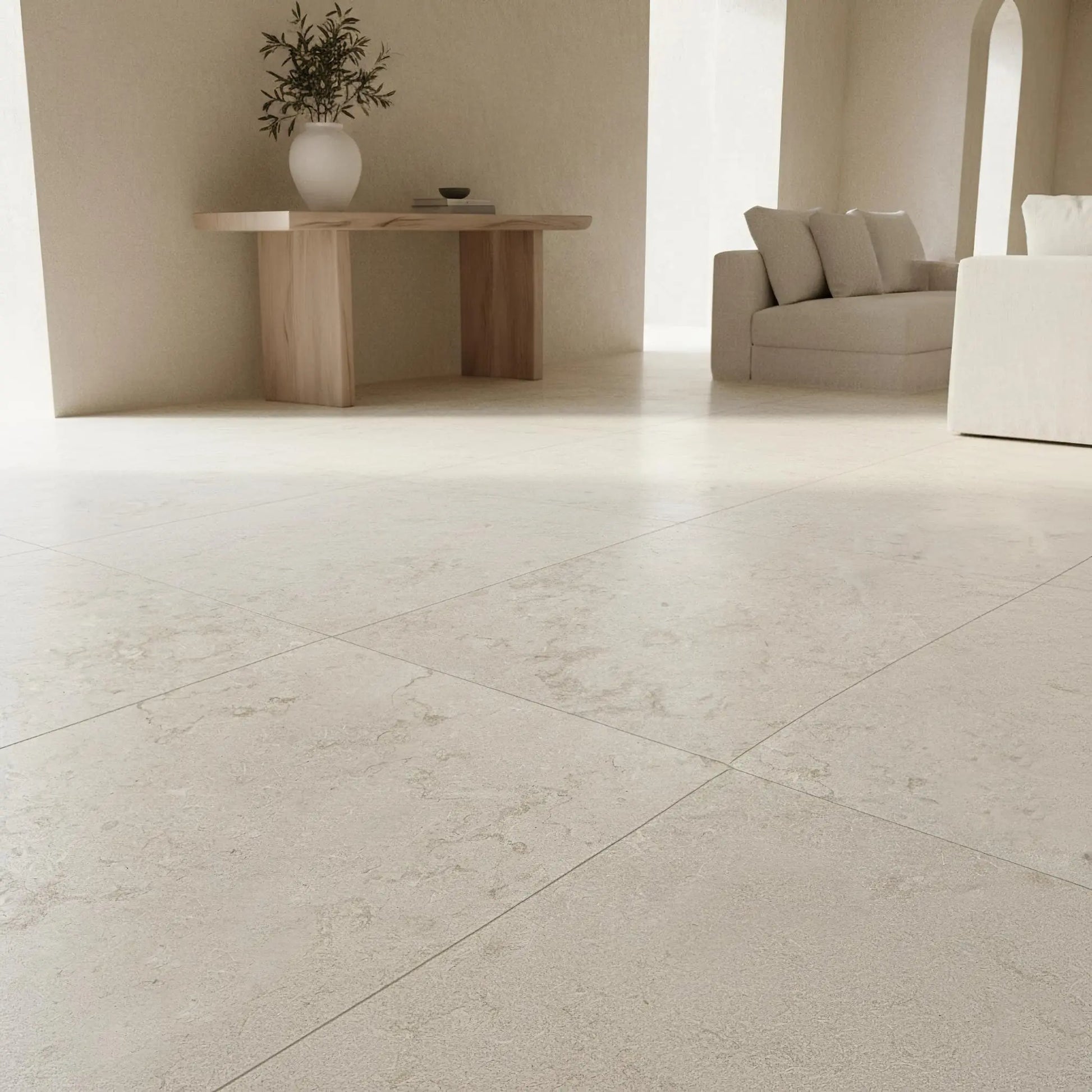 Dallage en calcaire BEIGE ROYAL Minéral pierre naturelle