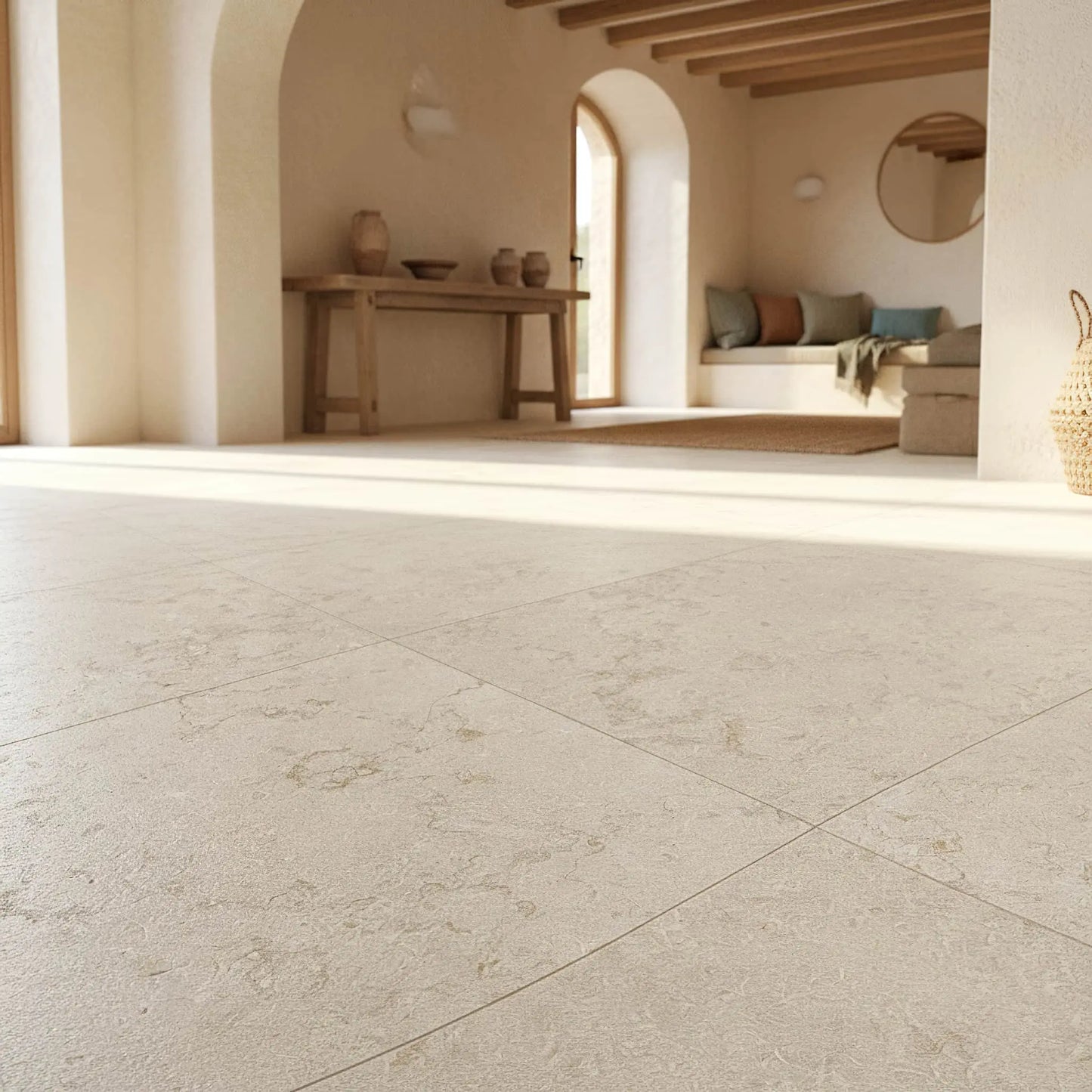 Dallage en calcaire BEIGE ROYAL Minéral pierre naturelle