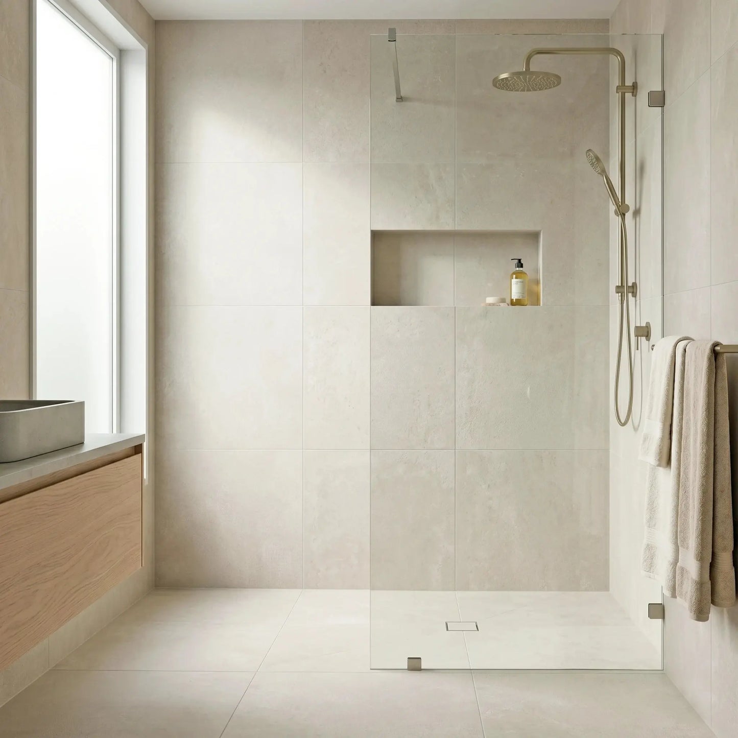 Carrelage effet béton AURA BIANCO - 60 x 60 cm Minéral pierre naturelle