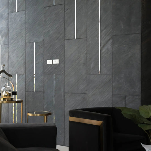 Feuille de pierre naturelle BLACK SLATE Minéral pierre naturelle