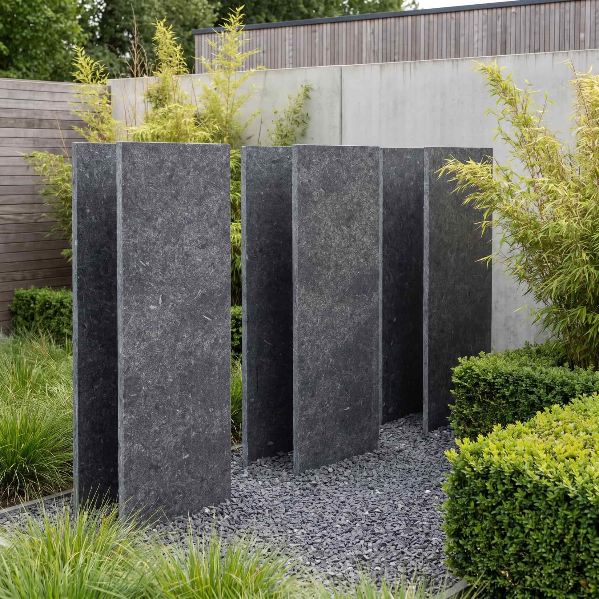 Brise vue en granit JADE BLACK Minéral pierre naturelle