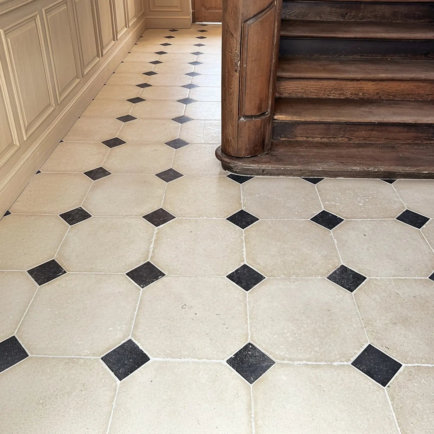 Dallage à cabochon PIERRE CALCAIRE & PIERRE BLEUE Minéral pierre naturelle