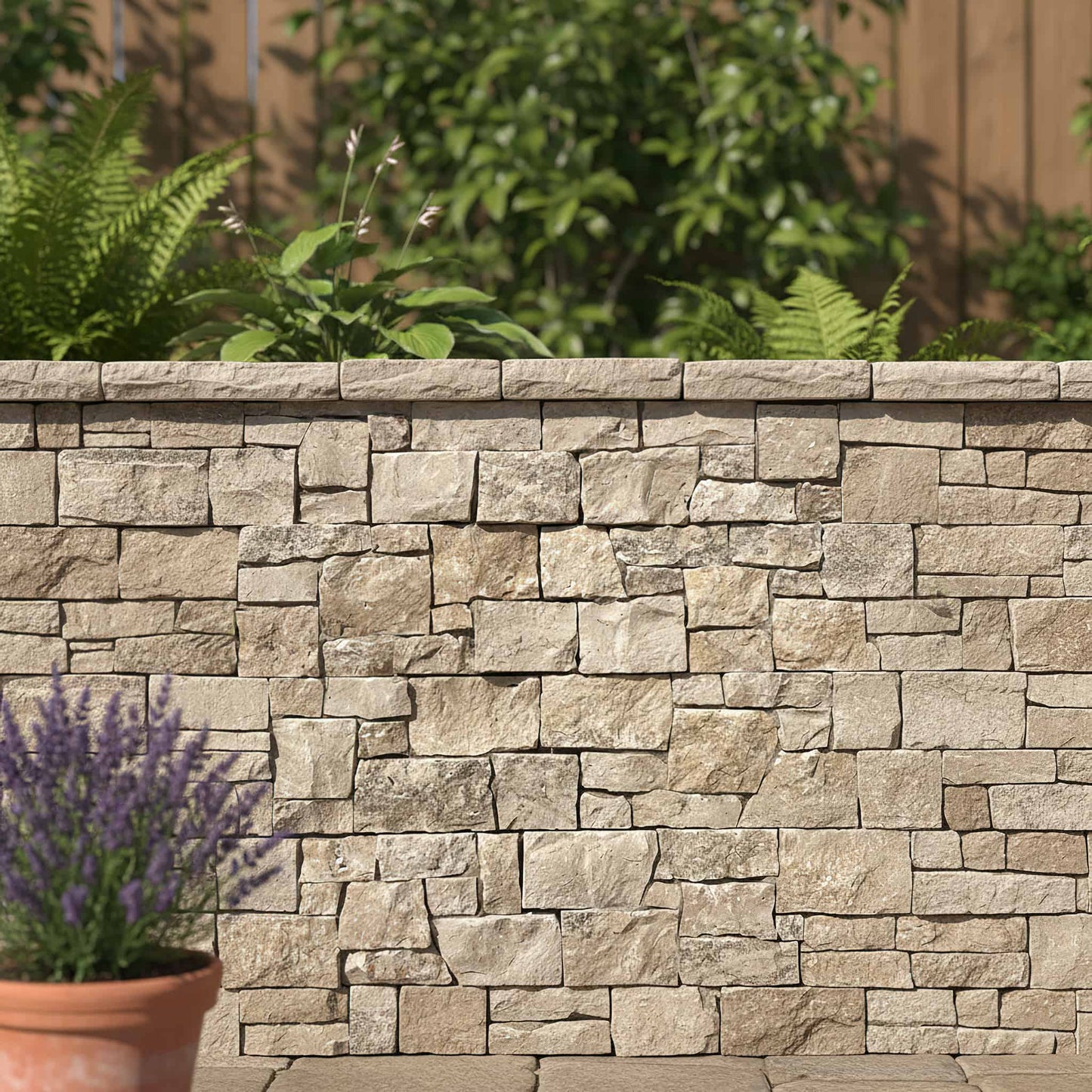 Parement ROCKLINE CALCAIRE BEIGE - Préassemblé Minéral pierre naturelle
