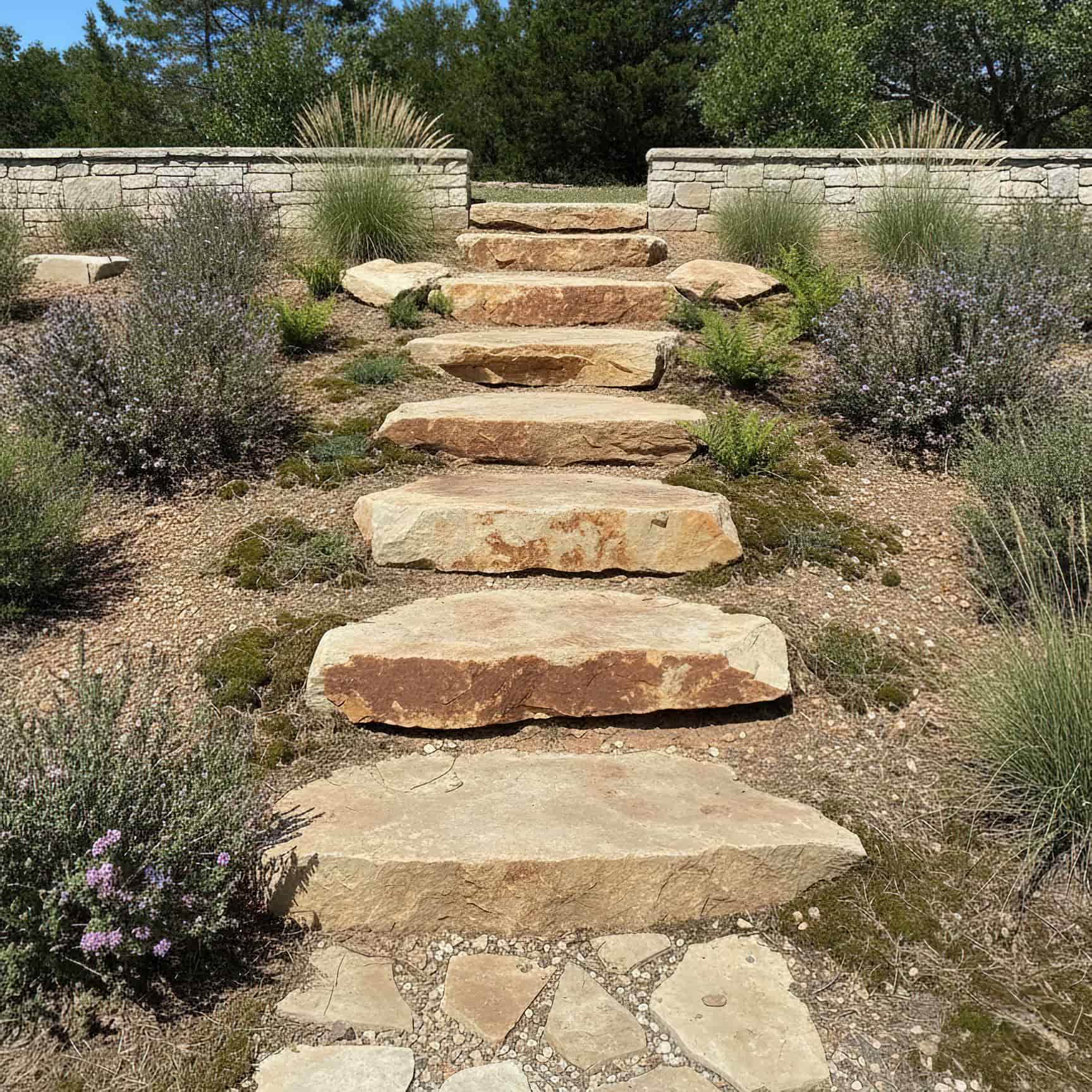 Marche naturelle en CALCAIRE DE VIGNES Minéral pierre naturelle