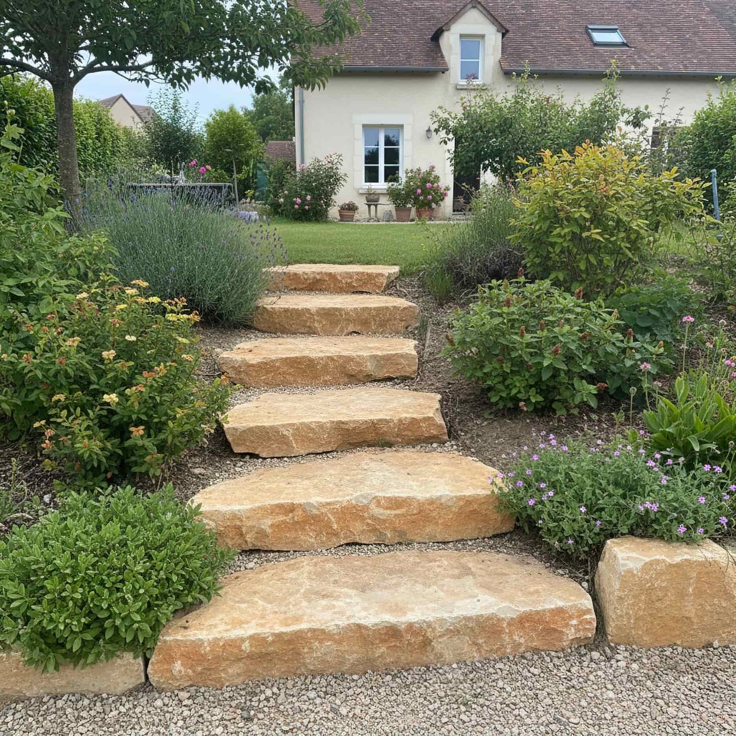 Marche naturelle en CALCAIRE DE VIGNES Minéral pierre naturelle