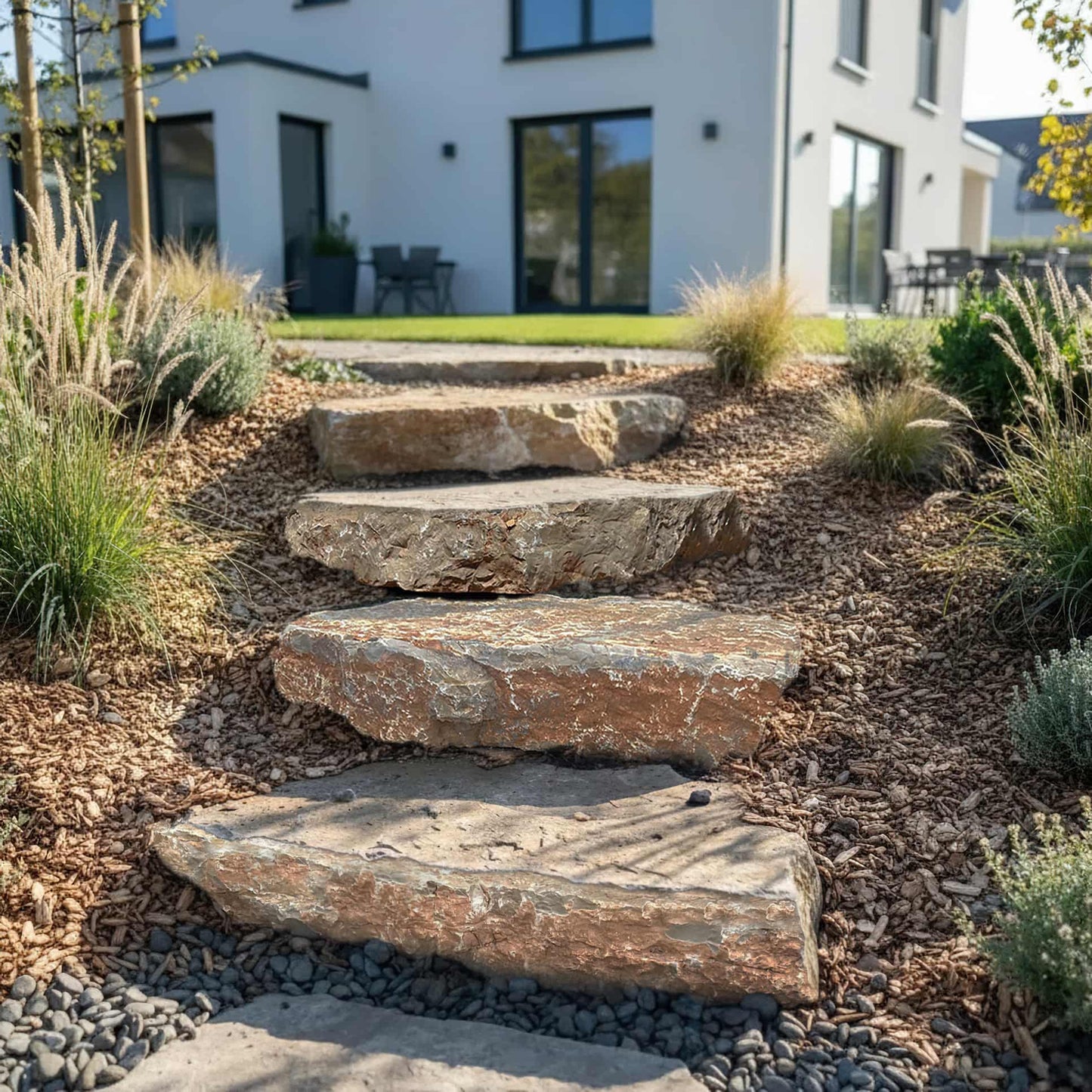 Marche naturelle en CALCAIRE DE VIGNES Minéral pierre naturelle