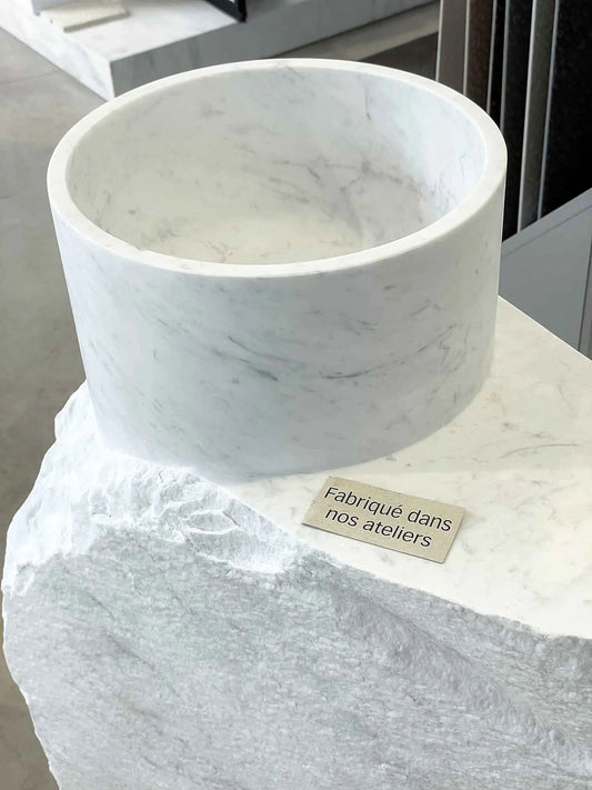 Marbre BLANC DE CARRARE GIOIA CLAIR adouci - Minéral Pierre Naturelle