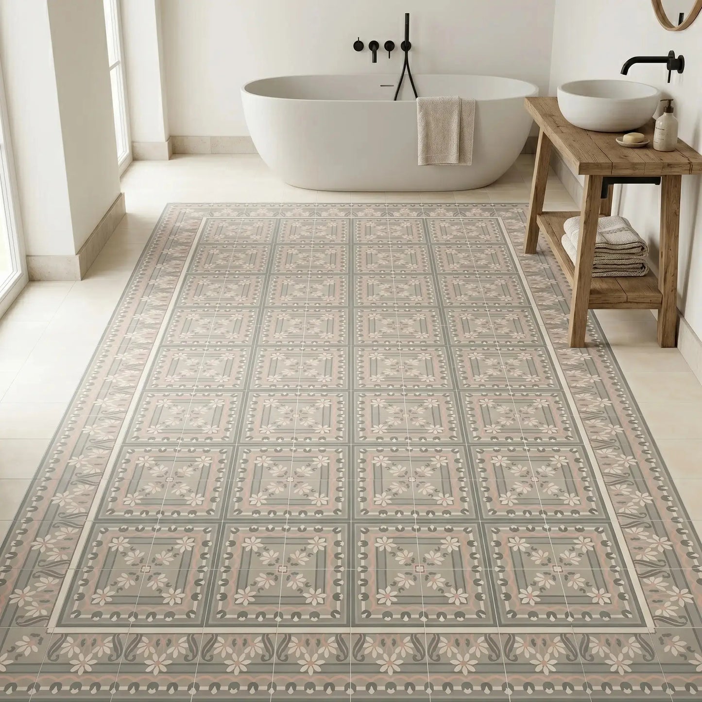 Carrelage effet carreau de ciment ancien BRIGITTE Minéral pierre naturelle