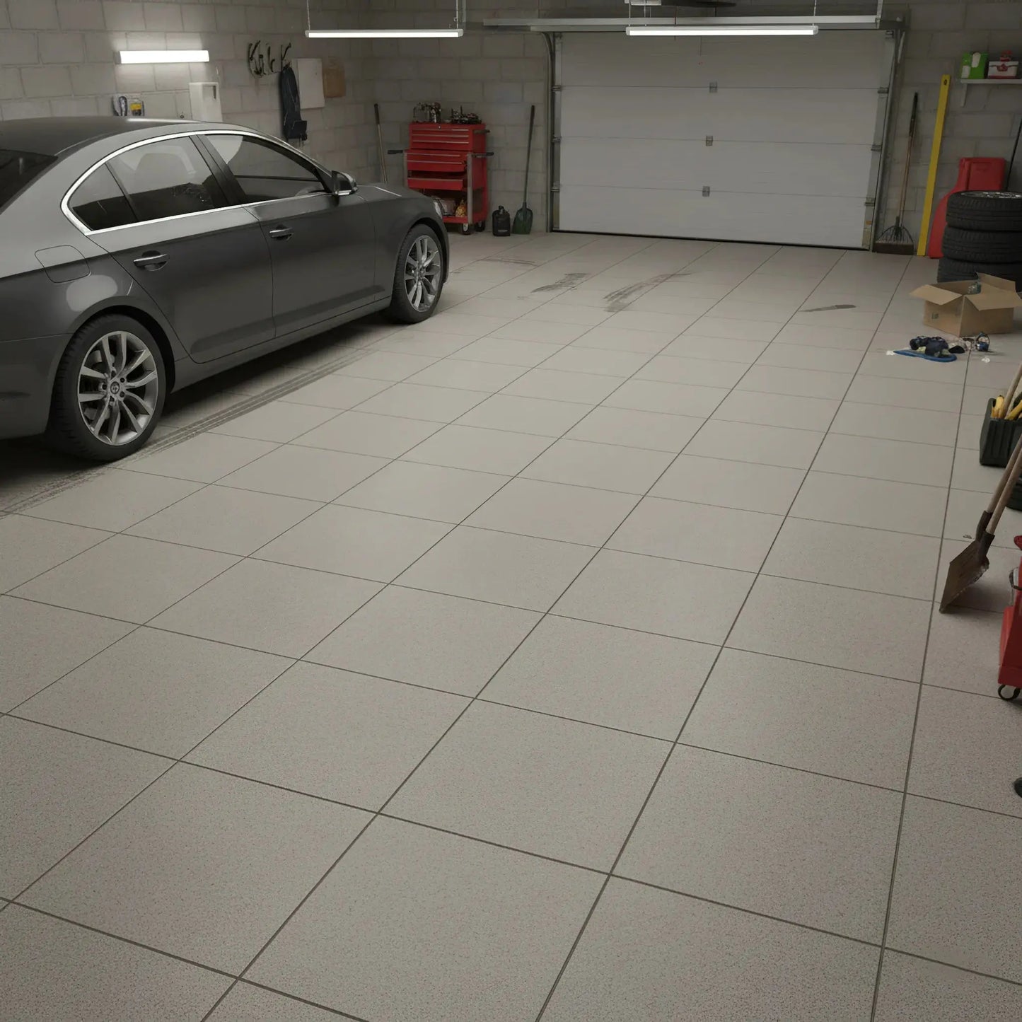 Carrelage effet béton GARAGE pleine masse rectifié - 60 x 60 cm