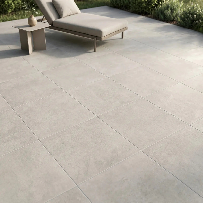 Carrelage extérieur effet béton CIMENTO SABLE - 60 x 60 x 2 cm Minéral pierre naturelle