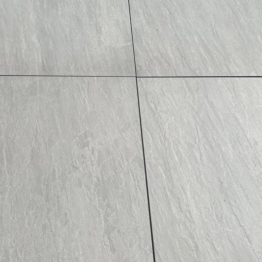 Carrelage extérieur effet pierre KANDLA GREY - 90 x 60 x 2 cm Minéral pierre naturelle