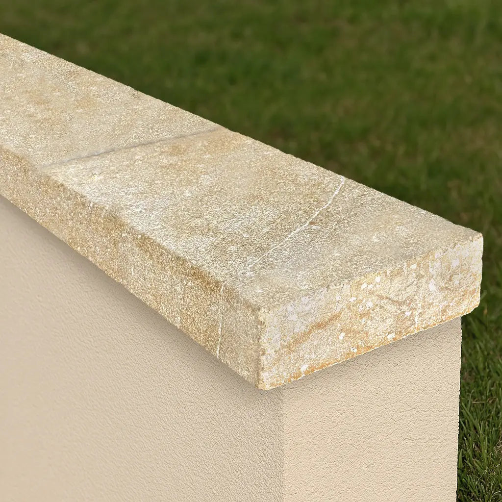 Couvre mur en pierre calcaire ALMENDRA - Épaisseur 8 cm - Minéral Pierre Naturelle