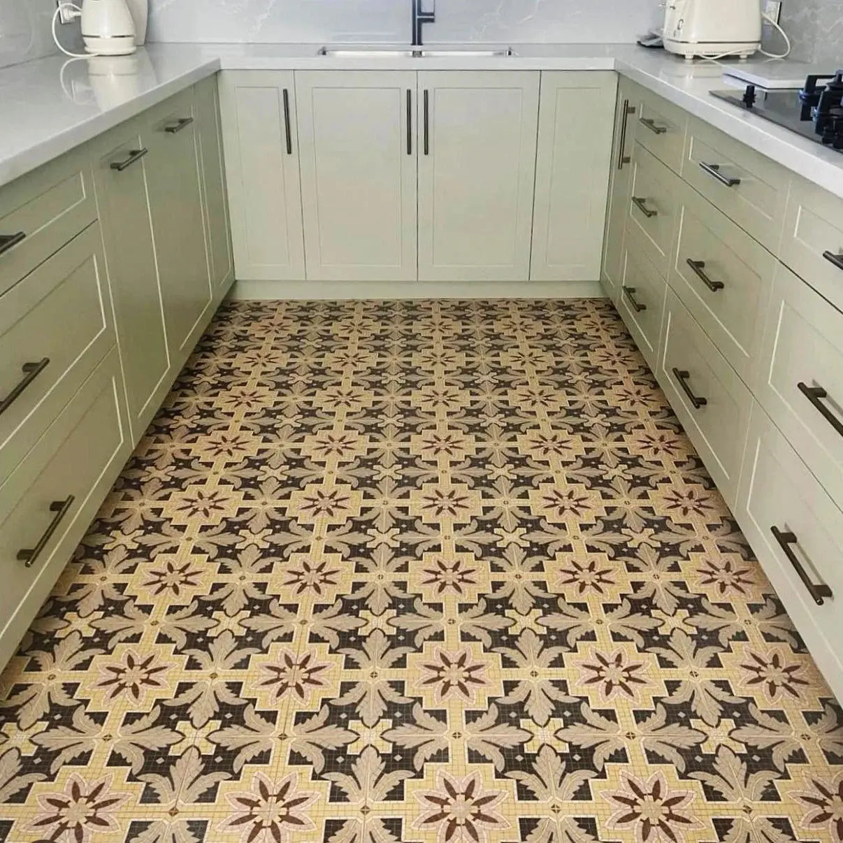 Carrelage effet carreau de ciment ancien OCTAVIE Minéral pierre naturelle