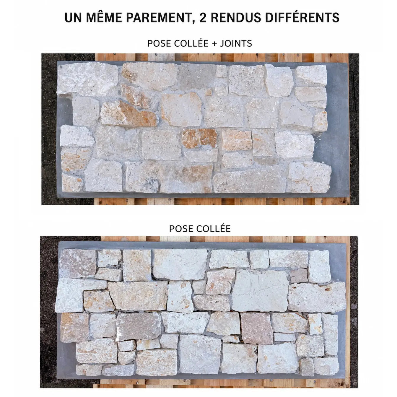Parement CALCAIRE DE VIGNES - Préassemblé Minéral pierre naturelle