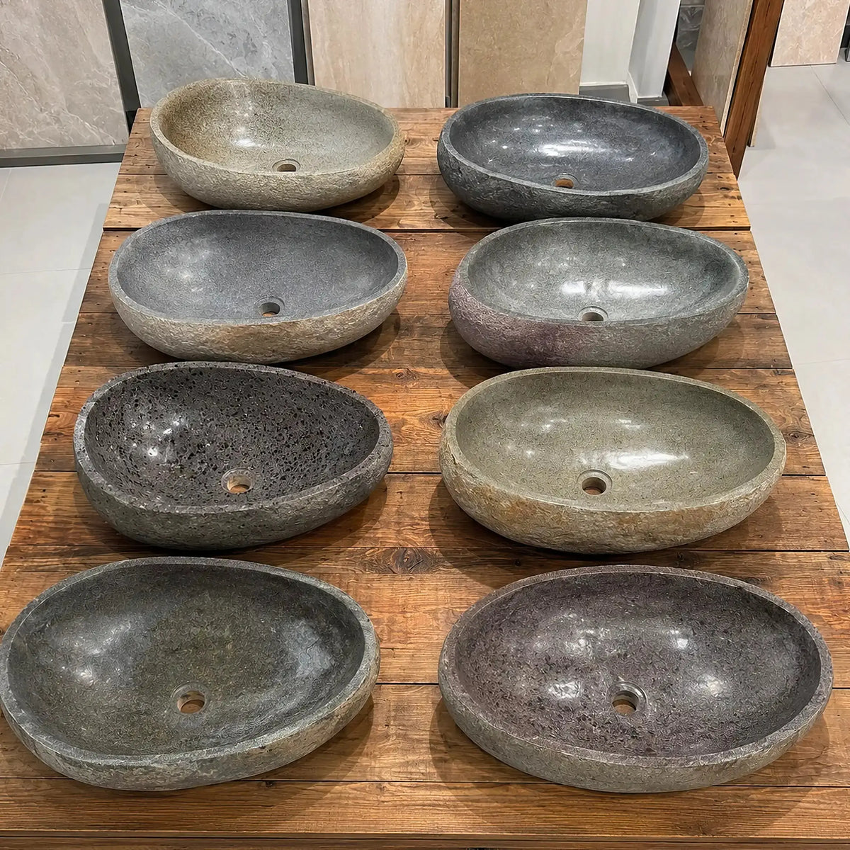 Vasque en GALET DE RIVIÈRE - grand modèle Minéral pierre naturelle