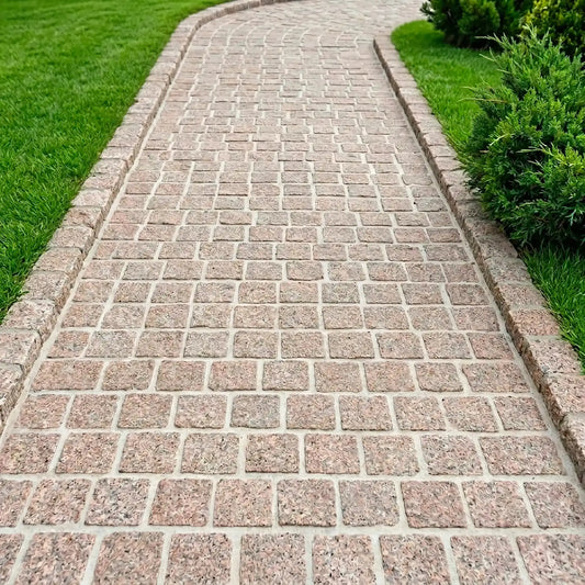 Pavé en granit ROSA DORA bouchardé Minéral pierre naturelle