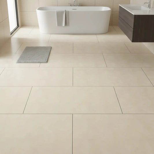 Carrelage effet béton PRIMERA CREMA - 120 x 60 cm Minéral pierre naturelle