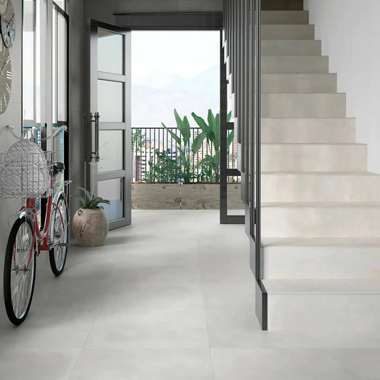 Carrelage effet béton IVORY - 60 x 60 cm Minéral pierre naturelle