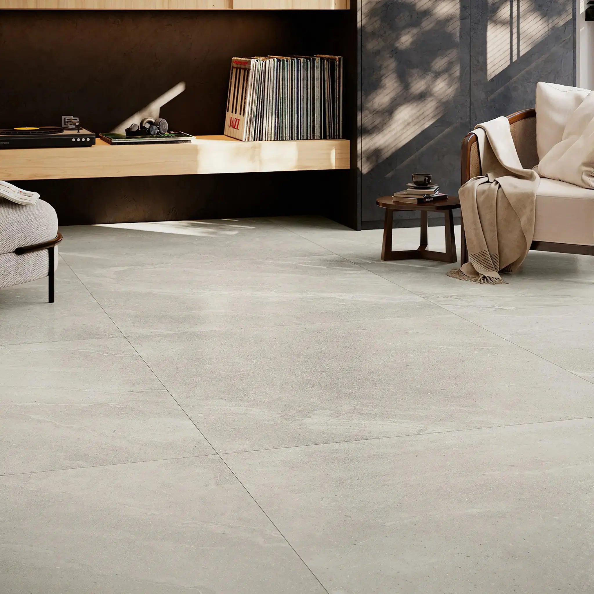 Carrelage intérieur effet pierre EKIO gris clair | Grès cérame ...