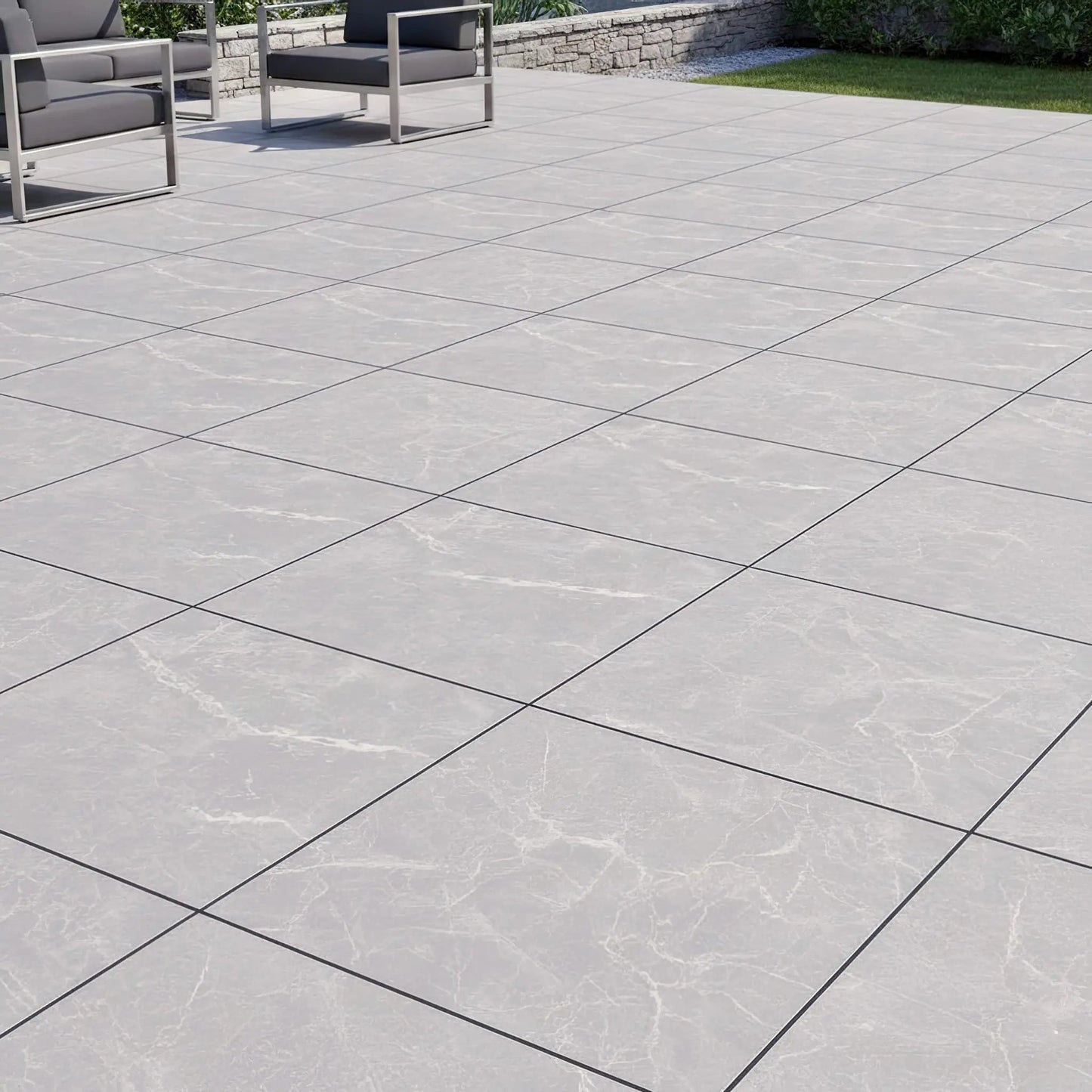 Carrelage extérieur effet pierre PATARA - 60 x 60 x 2 cm