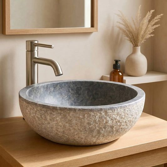 Vasque ronde en MARBRE GRIS