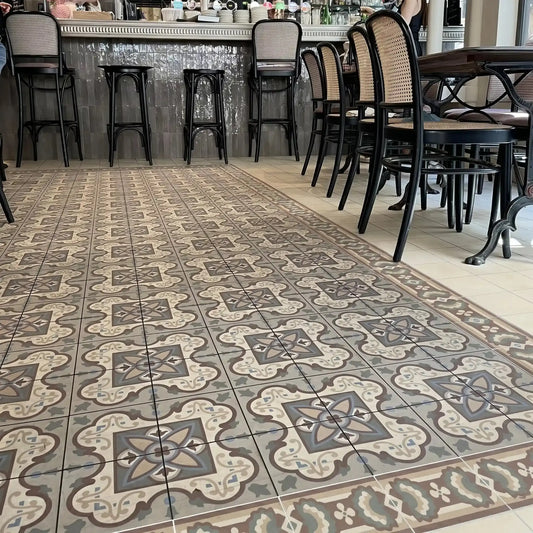 Carrelage effet carreau de ciment ancien HECTOR Minéral pierre naturelle