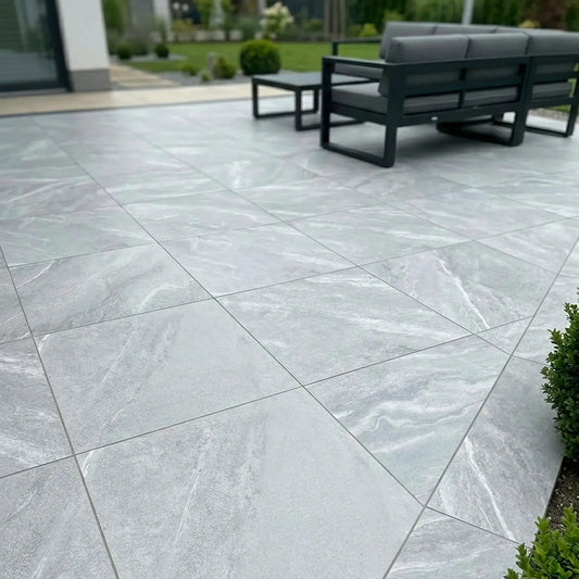 Carrelage extérieur effet pierre ICE BLUE - 60 x 60 x 2 cm Minéral pierre naturelle