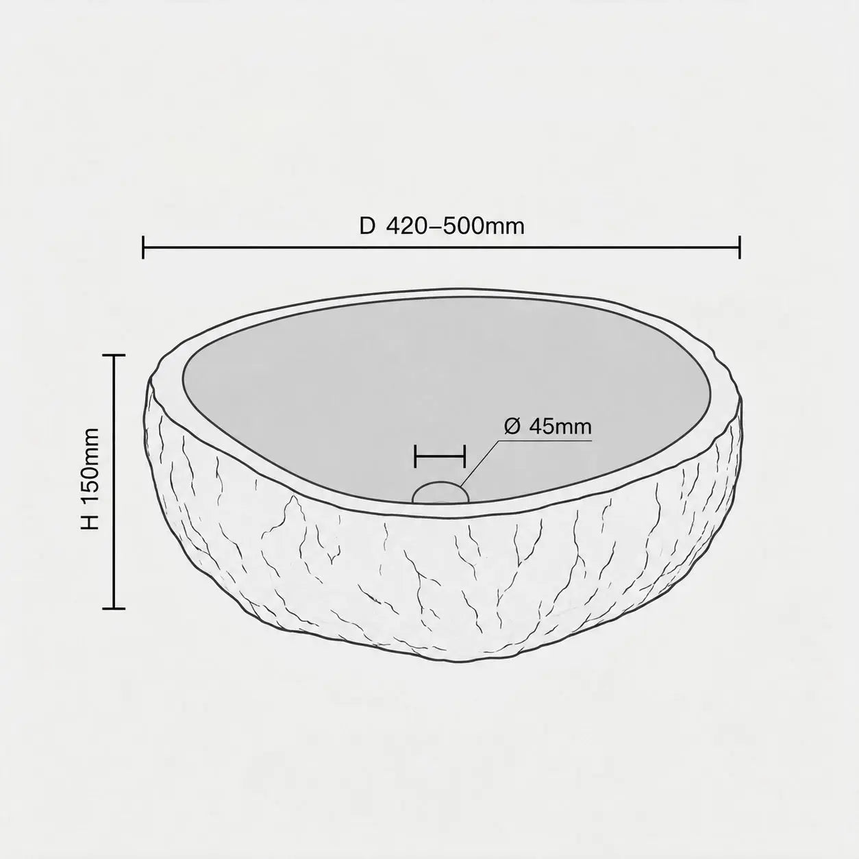 River stone sink - medium model